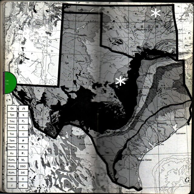  Fossil collection areas in Texas and Oklahoma.